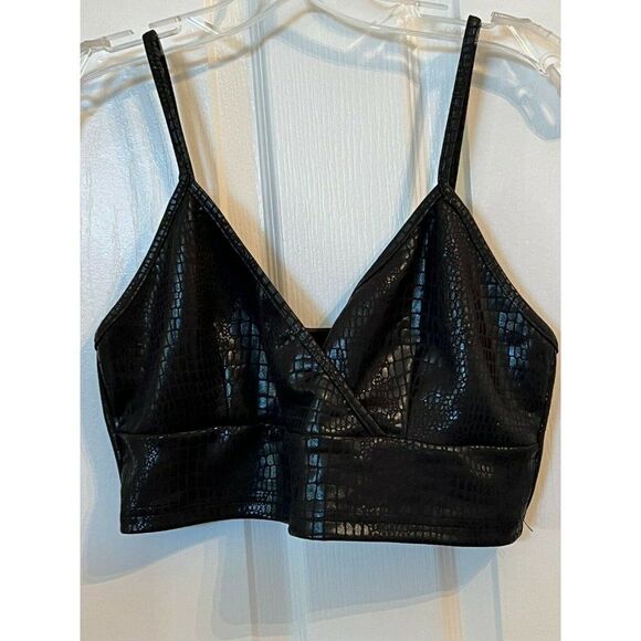 SHEIN Bra Crop Top Snakeskin Black - Picture 1 of 4